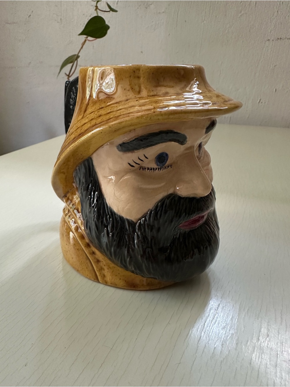 Vintage Fisherman Head Mug With Fish Handle
